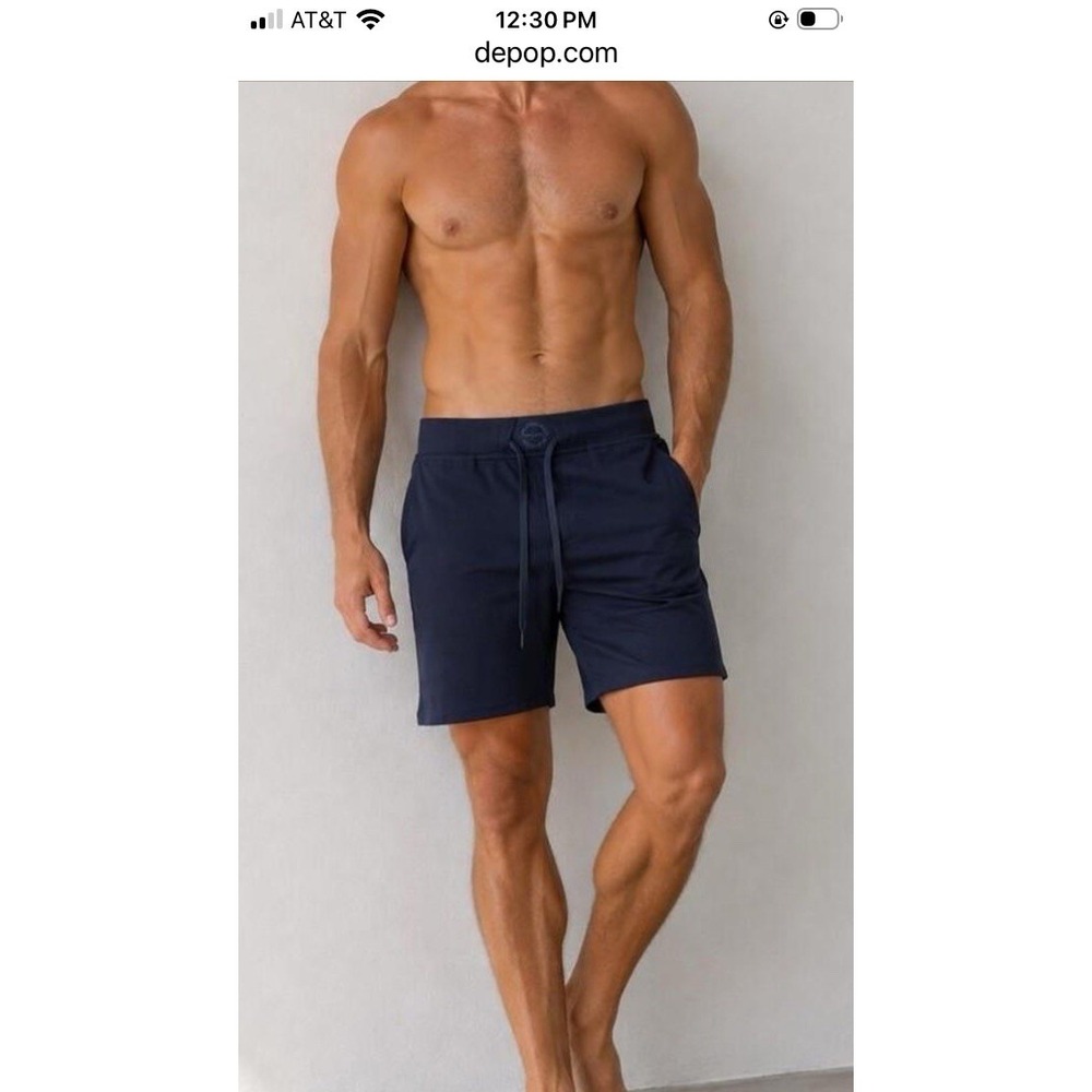 Hylete Above Knee Shorts Mens Sz XL Blue Gym Cross Fit Athletic Performance